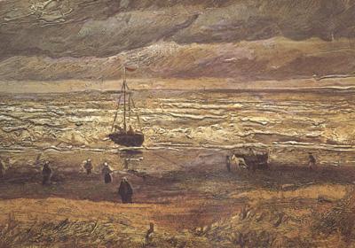 Vincent Van Gogh Beach at Scheveningen in Stormy Weather (nn04) oil painting picture